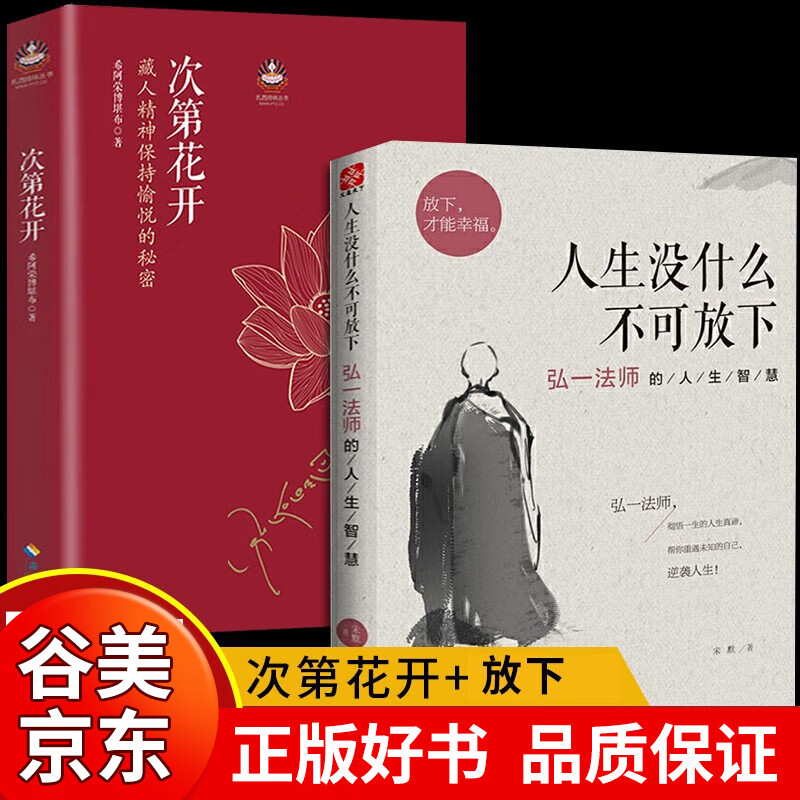 【精装硬壳】次第花开 正版现货包邮 樊登 藏人精神保持愉悦的秘密 透过佛法看世界 哲学宗教佛教学书籍成功励志畅销书 海南出版社书籍畅销书 次第开花+放下【2册】