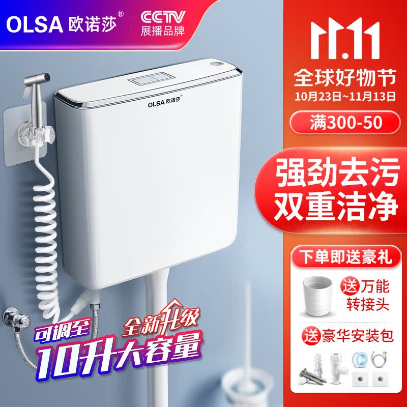 欧诺莎（Olsa） 欧诺莎家用蹲便器水箱可调10L大冲力冲水箱卫生间厕所马桶水箱 喷枪装【安装4件套+不锈钢喷枪】怎么看?