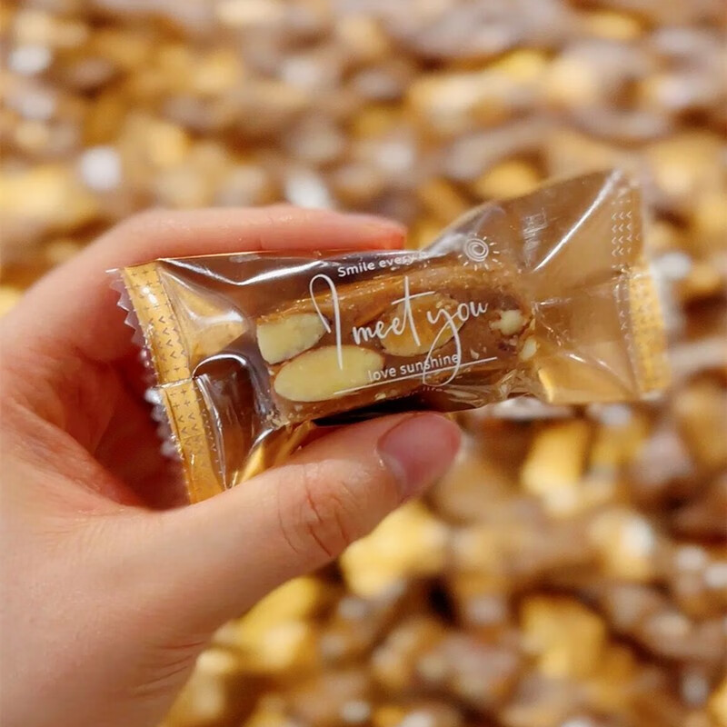 维霆太妃糖手工熬制海盐杏仁太妃糖焦糖酥糖网红零食 焦糖味25个(200