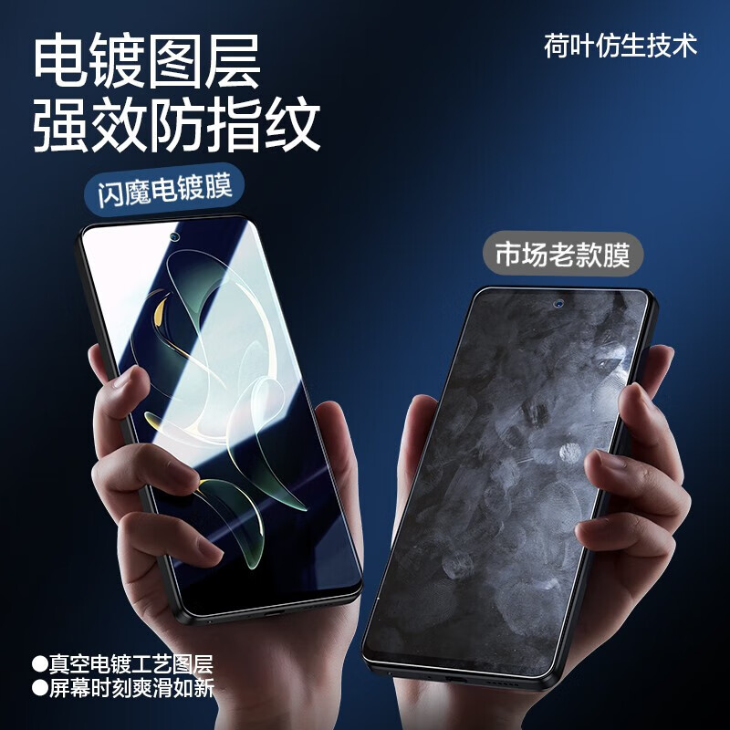 闪魔【厂家直发】适用于红米k60版钢化膜K70pro高清全玻璃k40pro+防指 【超清增透】2片+神器 红米K70/k70pro/冠军版 通用