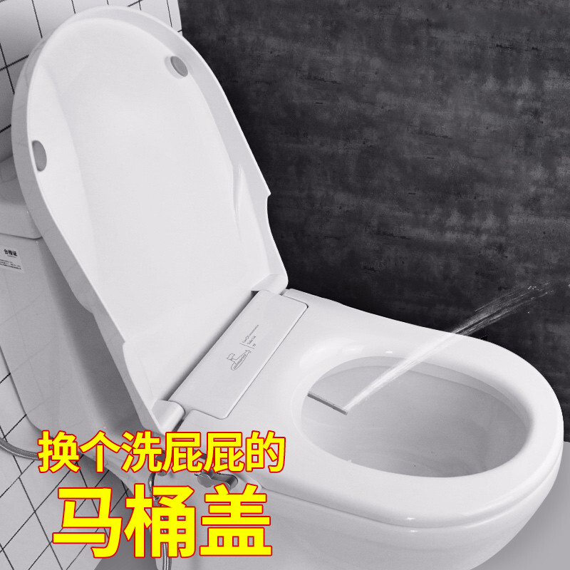 潛水艇智能馬桶蓋沖洗器全自動(dòng)家用坐便蓋板潔身器不用電通用U型 V型蓋板