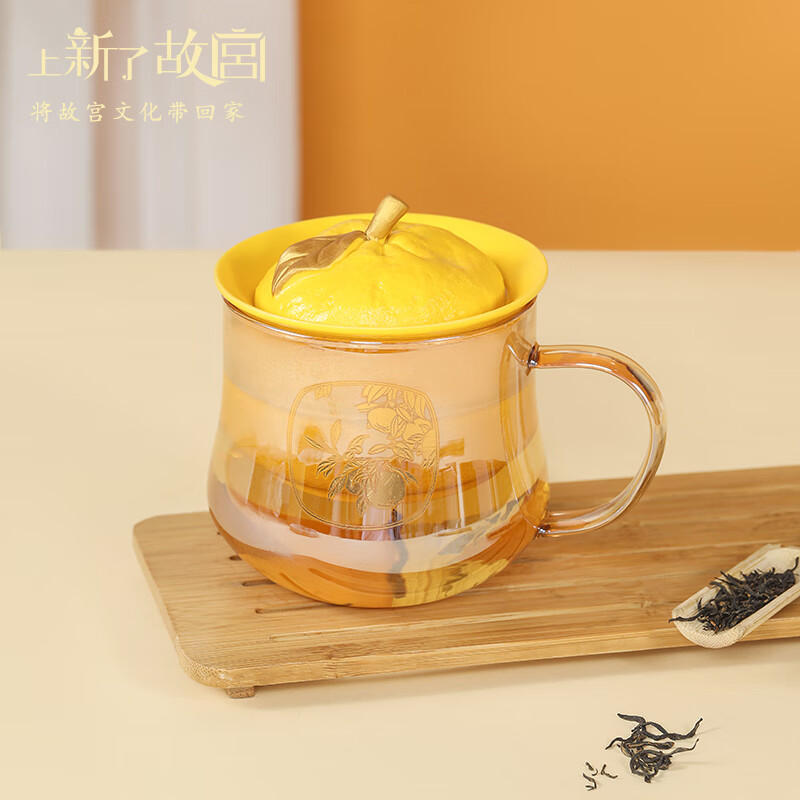上新了文创 生日礼物泡茶杯 玻璃水杯办公室茶水分离杯陶瓷内胆送人 大吉大利泡茶杯