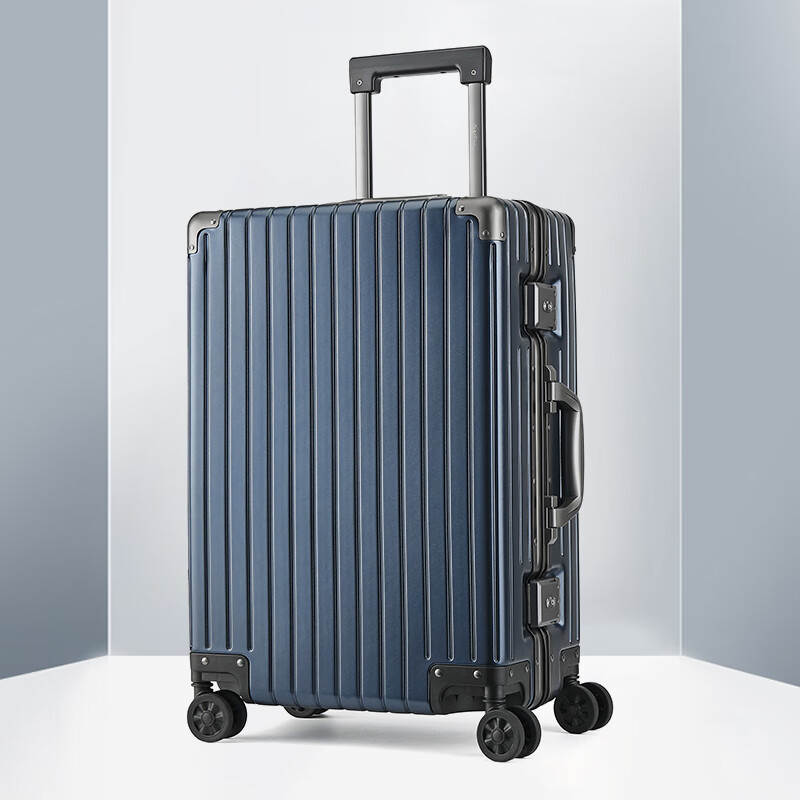 金利来行李箱24英寸托运大容量密码锁拉杆箱商务旅行箱子万向轮 蓝色