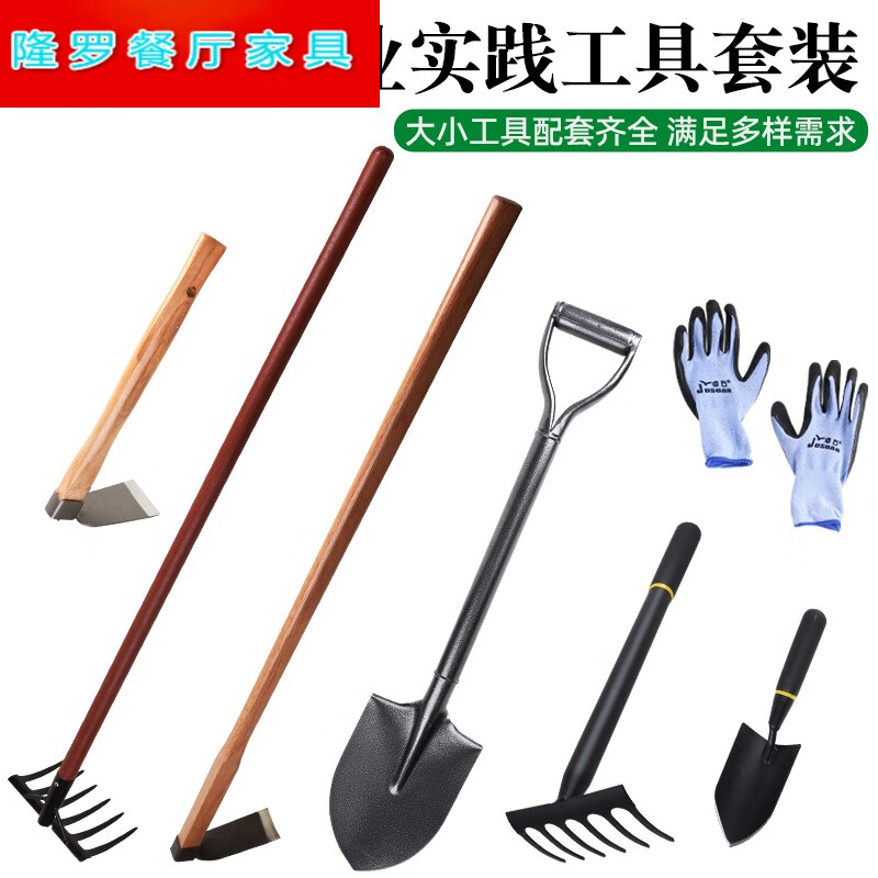 天颛农用工具种植套装铁锹锄头铲子农业实践学生教育劳动大全家用种菜