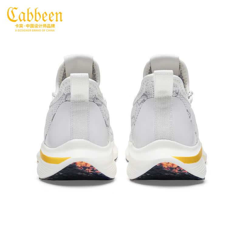 卡宾网鞋男鞋秋季潮流飞织透气鞋子男百搭轻便软底跑步运动鞋男休闲鞋 白色 41