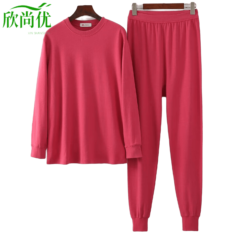 尚优秋衣秋裤线裤妈妈内衣女士纯棉宽松大码中领半高领老年人秋衣秋裤