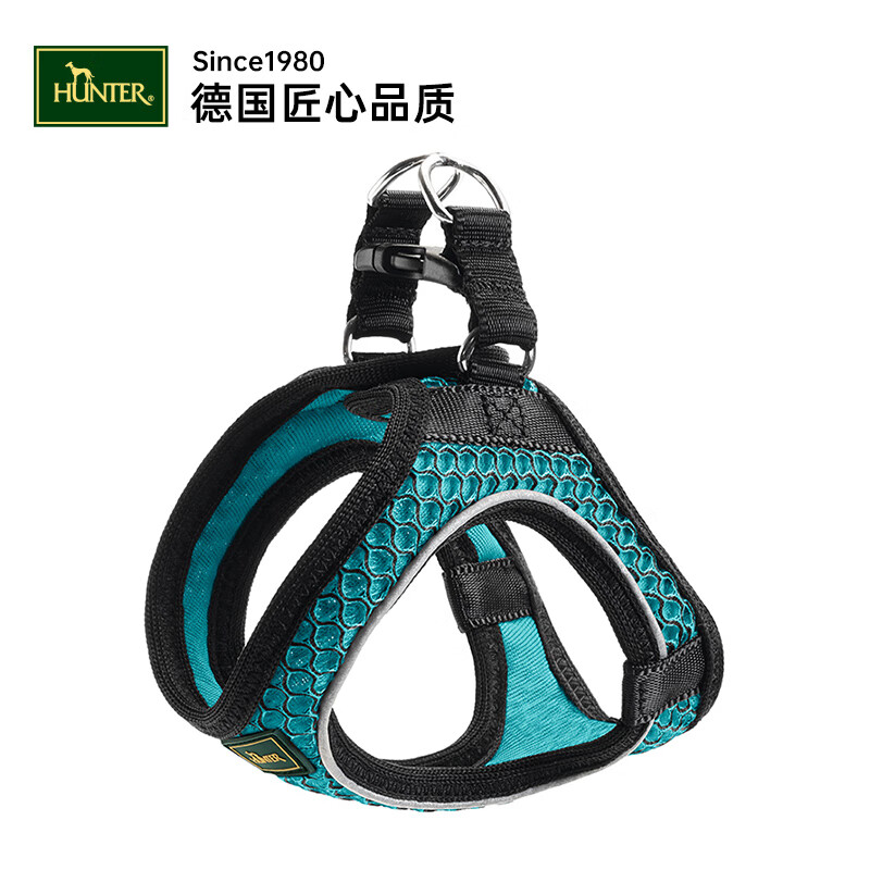 背带 反光透气hunter牵引绳中小型犬可用 绿松石 m【胸围58-65厘米】
