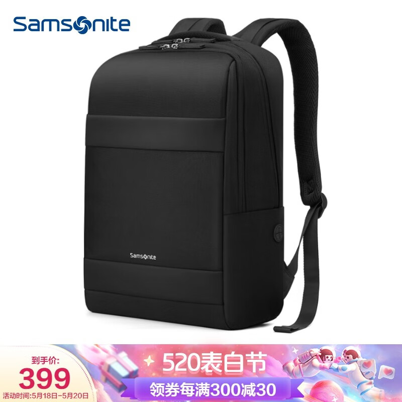 新秀丽（Samsonite）双肩包电脑包MacBook苹果16英寸联想笔记本15.6英寸 TX5*09001 黑色