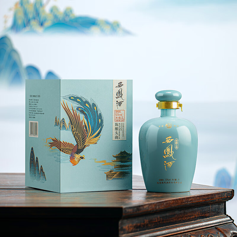 西凤酒陈酿头曲 52度坛子酒 凤香型白酒 摆柜 送礼白酒 52度 1L 1坛 单瓶配礼袋