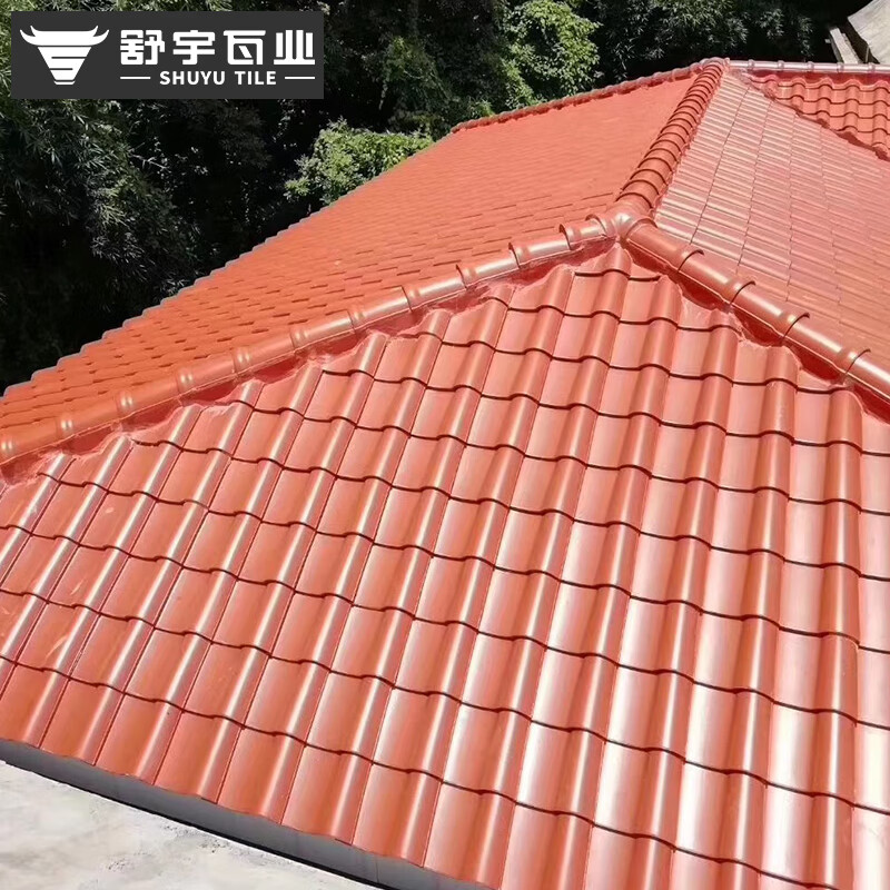 顾欢琉璃瓦屋顶屋脊舒宇陶瓷西瓦别墅农村房顶朱砂红景德镇蓝全屋面