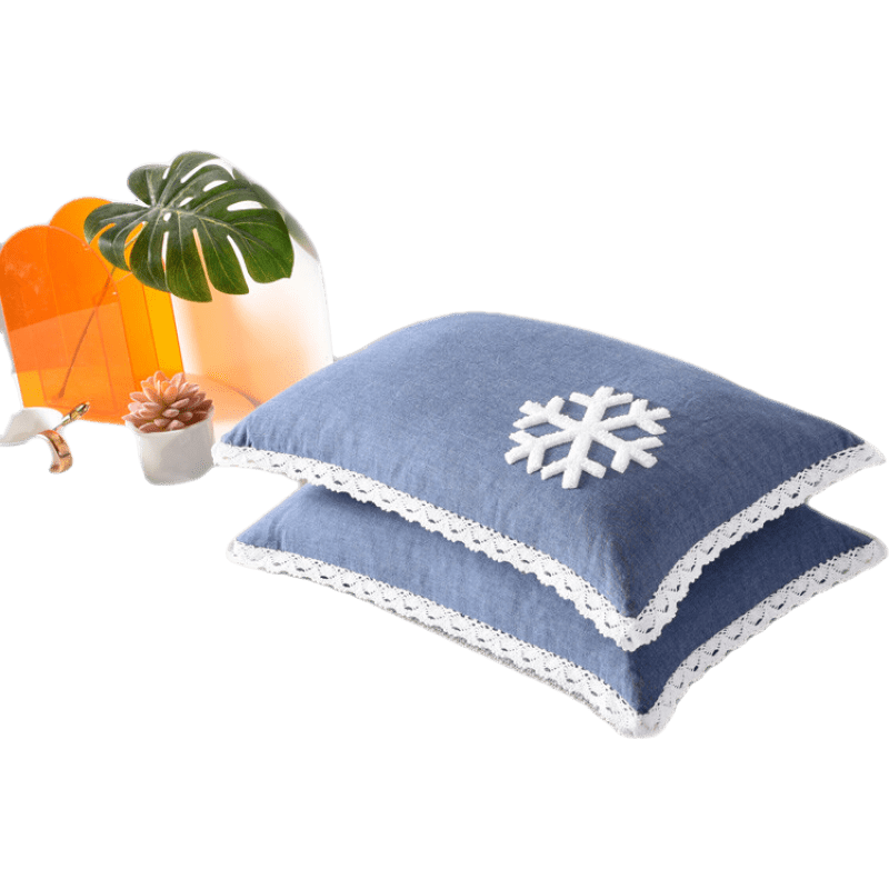 美容床枕头荞麦枕纯棉方枕趴枕硬枕助眠按摩推拿小枕头美容院专用伊家 雪花 深蓝荞麦枕(50X30) 一只装