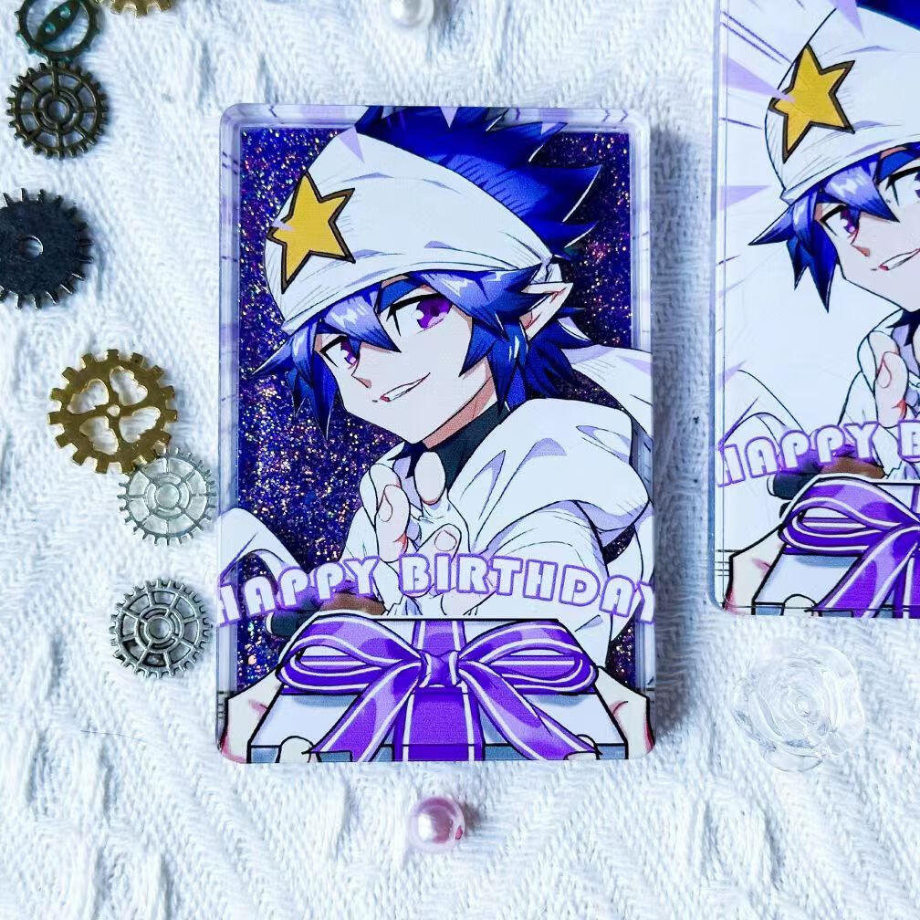 天使卡米尔送生日礼物镭射流沙麻将立牌 凹凸世界 - 雷狮 9*6(生日