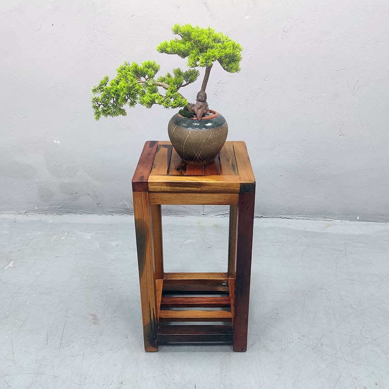 杞沐老船木中式花几 实木客厅阳台木质盆景架地面花架室外置物花盆架