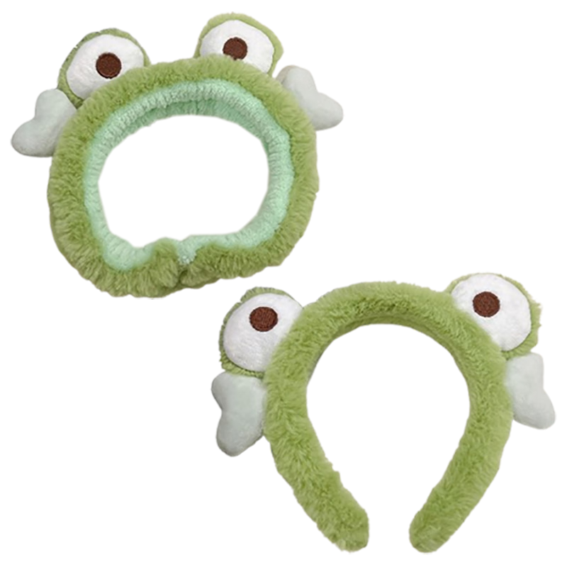 HOUYA束发带发箍2个装头箍女洗脸敷面膜用卡通毛绒冬季发卡可爱小青蛙38.16元拍3件(合12.72元/件)