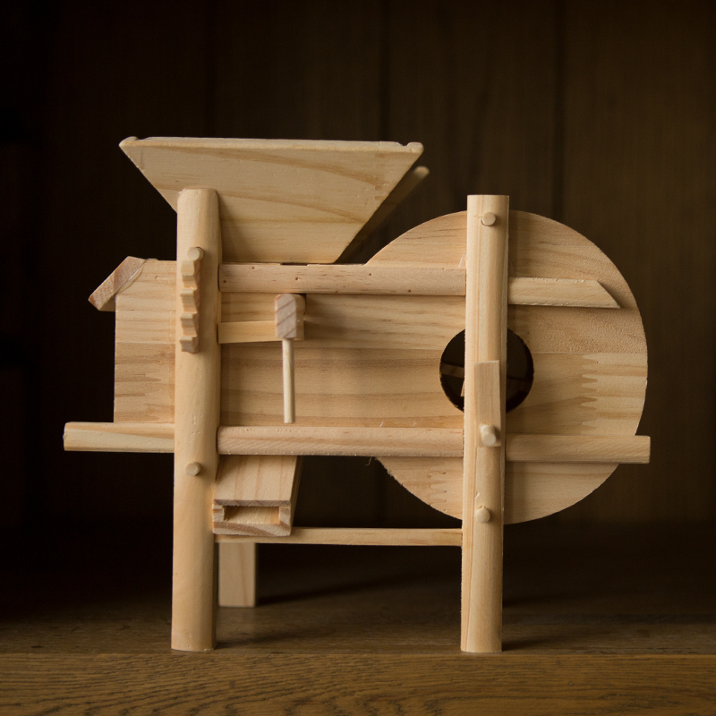 竹制品 摆件 竹制品摆件创意装饰竹木工艺品模型玩具风车水车书架摆设