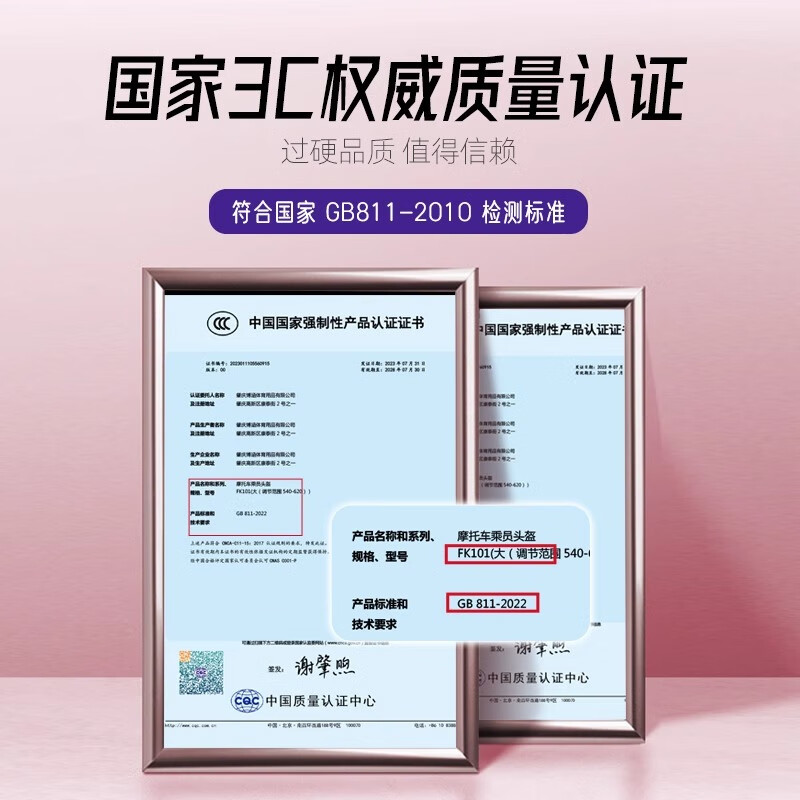 FEIKO男女3C头盔秋冬四季通用可拆卸保暖围脖防雾摩托车电动车 黑色 L码
