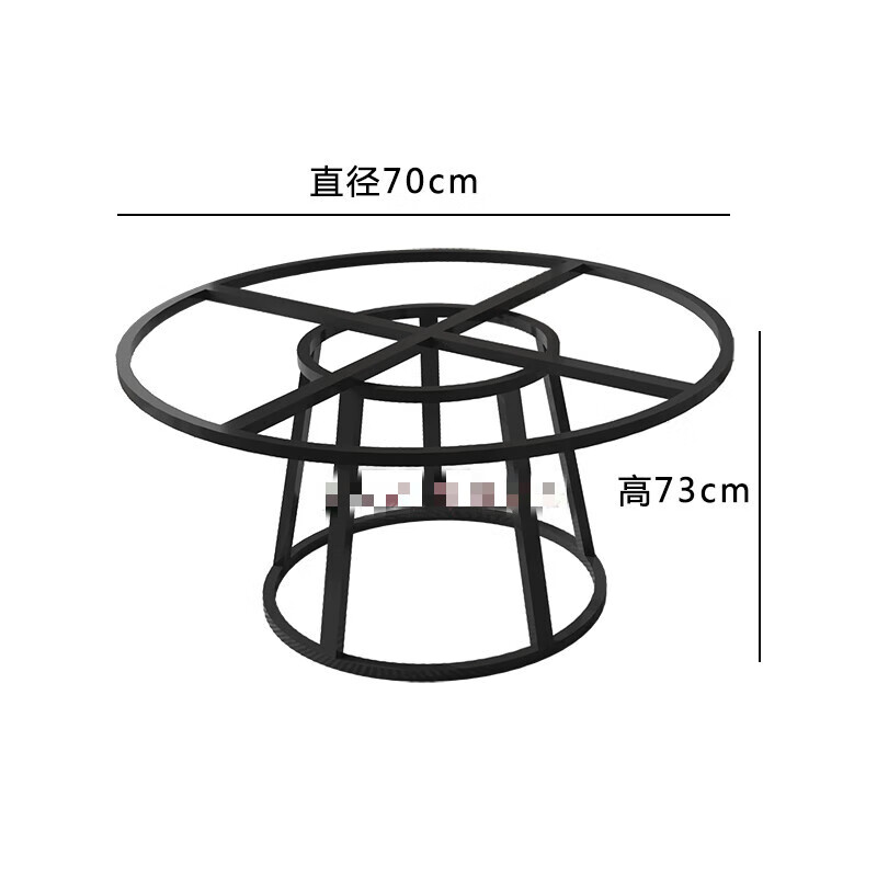 楷桐定制款圆形桌脚不锈钢圆桌支架大理石岩板餐桌腿大圆桌腿碳素钢支
