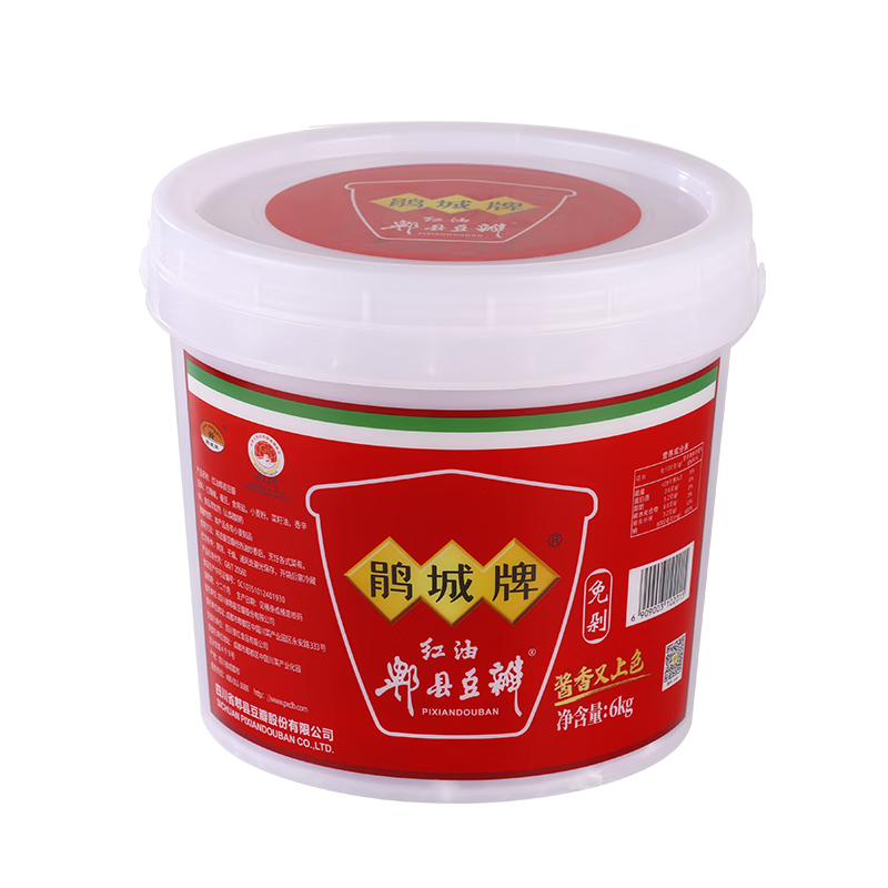 鹃城牌（juanchengpai）规格自选红油豆瓣郫县豆瓣酱井盐调味酱中华老字号川菜调料 红油豆瓣酱6kg(打细免剁）