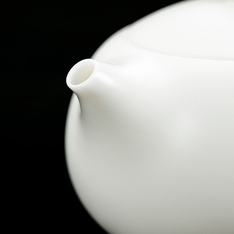 钰铨龙门 羊脂玉瓷茶壶 德化白瓷纯手工无釉素烧西施壶单陶瓷泡茶壶礼盒装 小号西施壶（110ml)