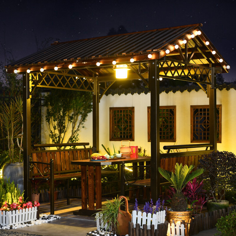 户外庭院碳化木凉亭花园室外院子别墅小木屋活动休闲乘凉凉亭 碳化小