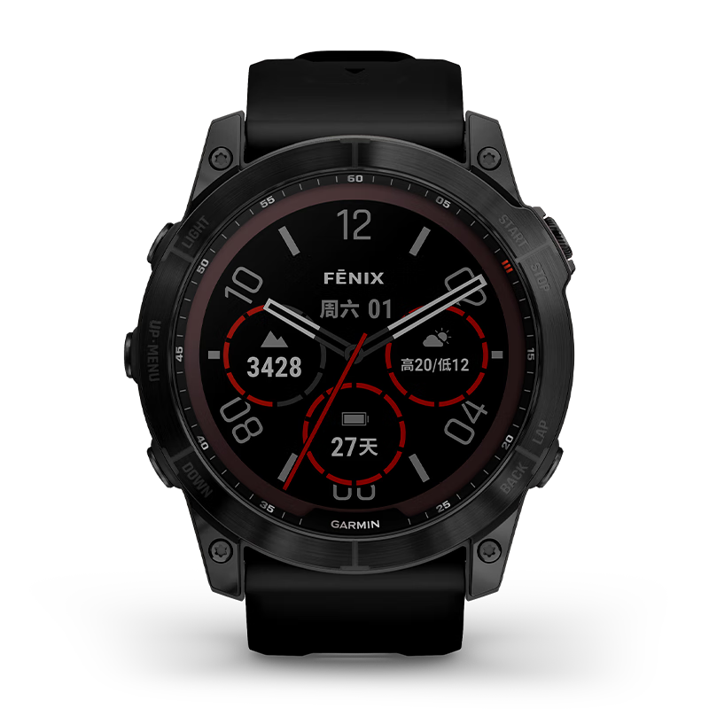 GARMIN 佳明 Fenix 7X 运动手表 碳黑DLC旗舰版