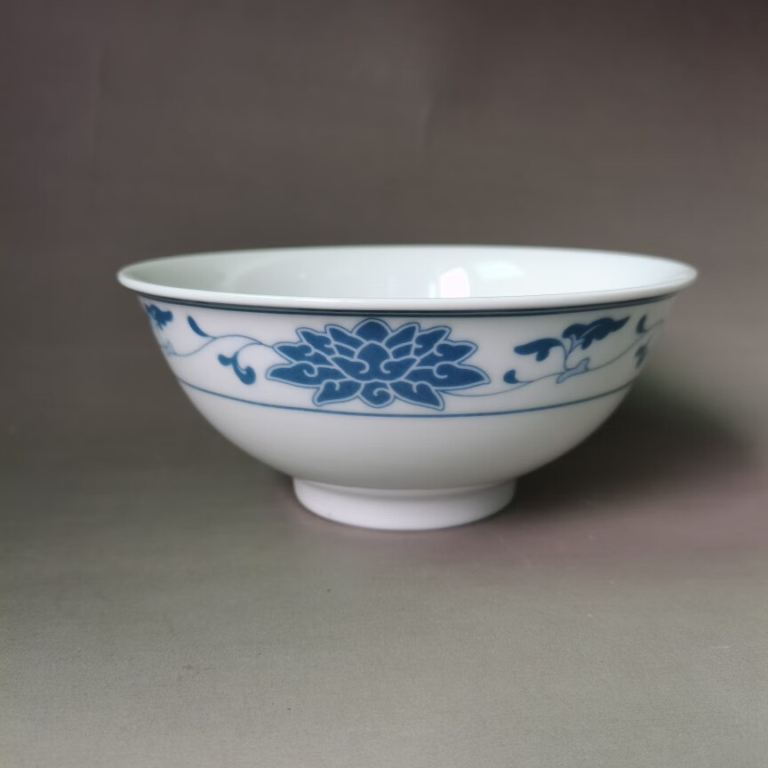 幻视醴陵瓷器 醴陵老瓷器 群力釉下彩139花面汤碗面碗sn3367