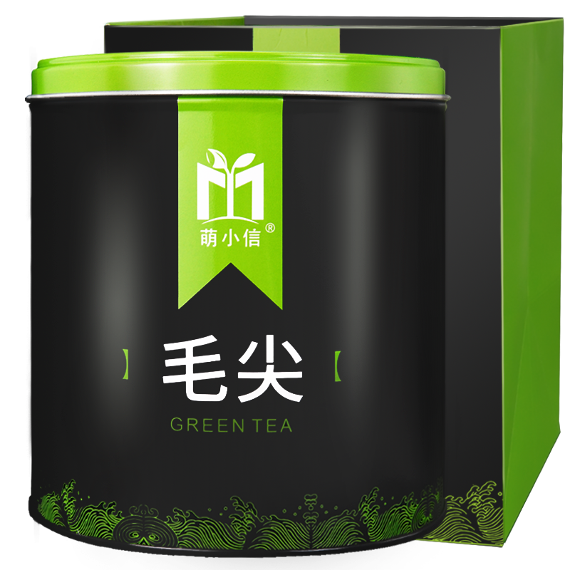 萌小信 毛尖明前绿茶高山云雾 茶叶明前春茶2023新茶礼盒罐装500g