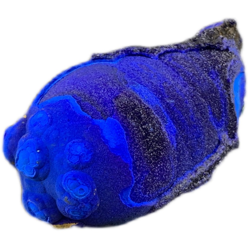 梦莹 精品天然蓝铜矿原石 孔雀石伴生共生矿物晶体 矿石标本矿标蓝色
