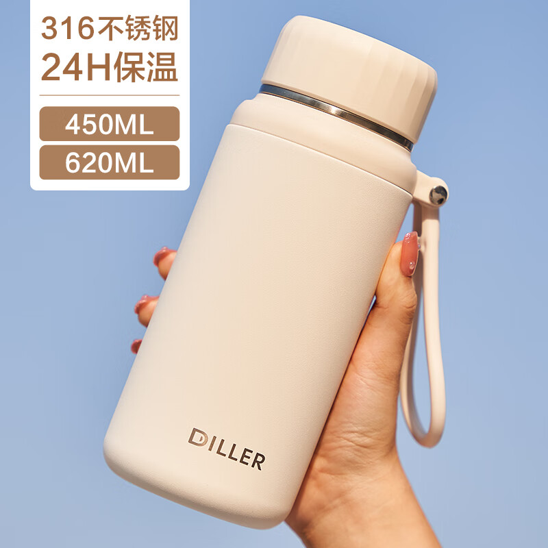 cica保温杯大容量男女士高颜值316不锈钢学生泡茶水分离大肚水杯子