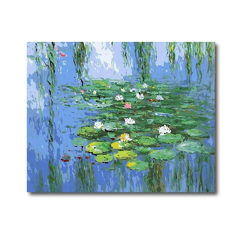 史历克 数字油画diy睡莲莫奈世界名画系列手工填色画客厅减压涂色油画