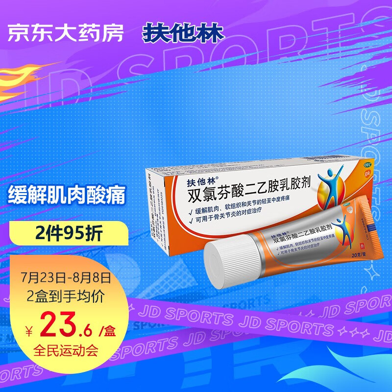 扶他林双氯芬酸二乙胺乳胶剂20g价格走势、销量趋势及评测