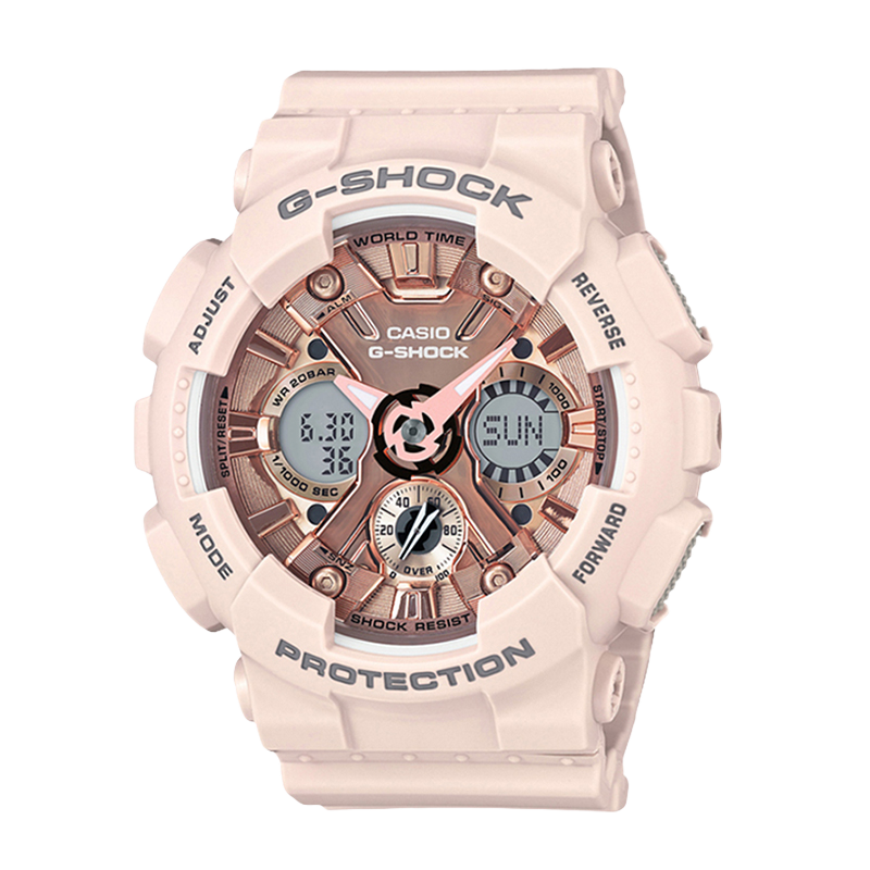 卡西歐（CASIO）女表GSHOCK獨(dú)角獸可愛(ài)粉色玫瑰金送女友時(shí)尚防水學(xué)生運(yùn)動(dòng)電子手表 GMA-S120MF-4A藕粉甜酷少女款