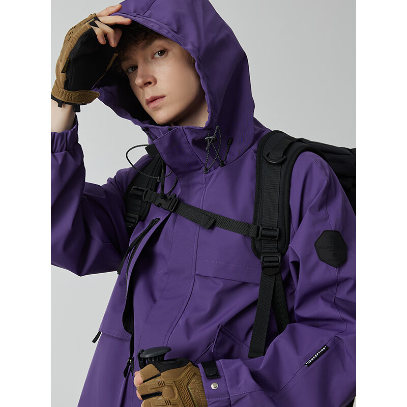 William fox&sons新型三防定制户外面料人体工学立体裁剪机能轻户外仿冲锋YI夹克男 鸢尾紫 【御寒-10℃ 】 XL (52)