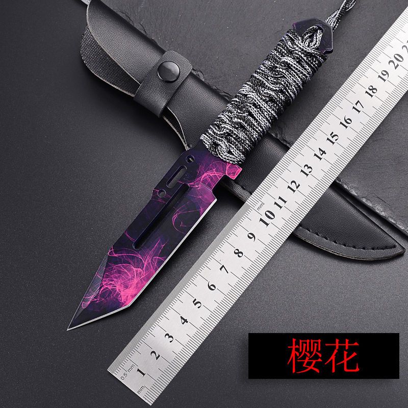 系绳刀求生军刀野外直刀防身开刃锋利户外刀随身刀具