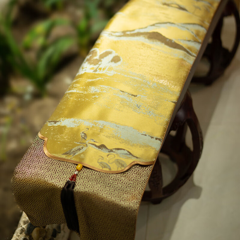 中国风古筝琴罩布布艺高山流水防尘罩盖布禅意 古筝盖桌旗款 尺寸可