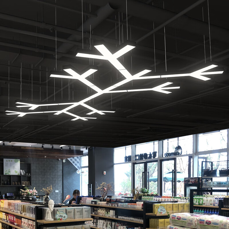 索亚达定制led办公室工业风吊灯商场超市健身房展厅雪花造型创意异形
