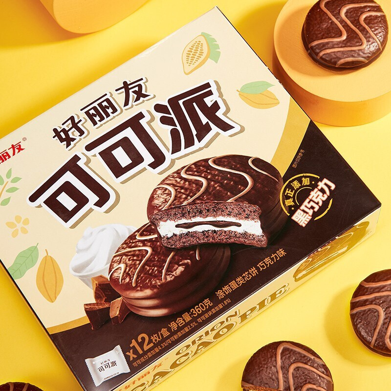 好丽友（orion）派 营养早餐代餐蛋糕零食糕点儿童办公室休闲年货 可可派6枚/盒
