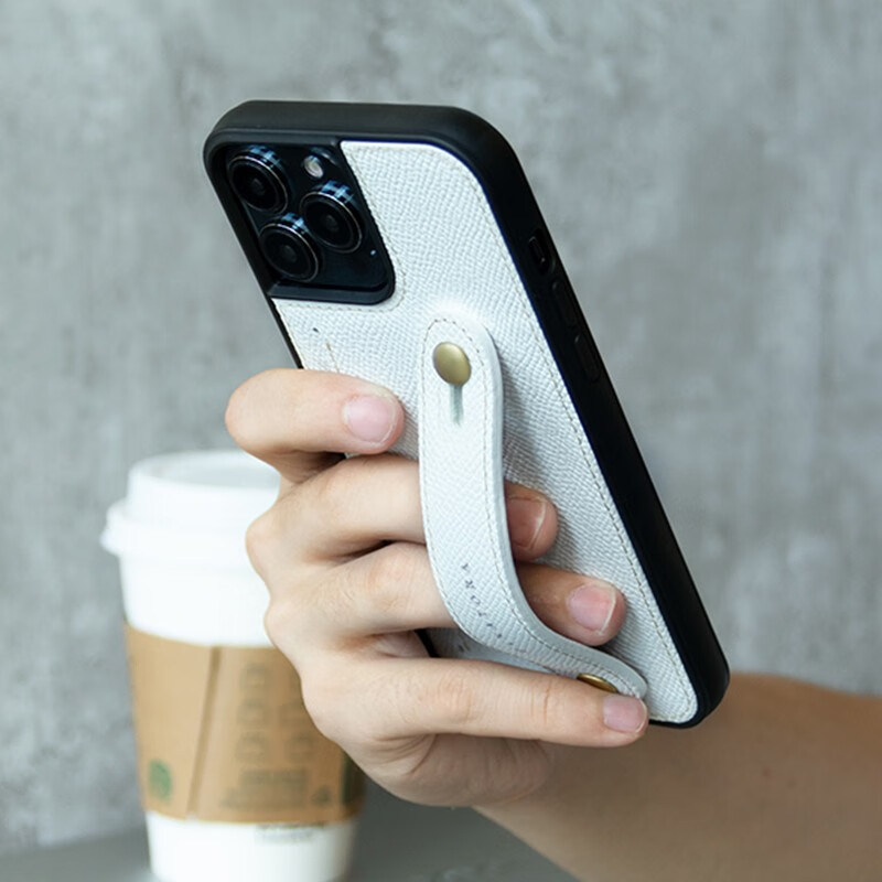 花虎(HANATORA)苹果17/16Promax手机壳新款日式真皮iPhone15pro高端全包防摔腕带挂绳带支架卡包男款女生简约Air 【白色】配挂脖绳 iPhone 16 Pro Max