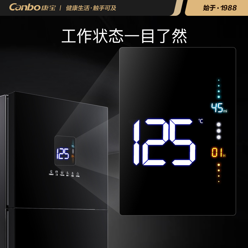 康宝（Canbo）消毒柜 家用 立式大容量高温碗筷餐具消毒碗柜 大屏数显 暖盘 双开门厨房茶杯 XDZ175-LC5B