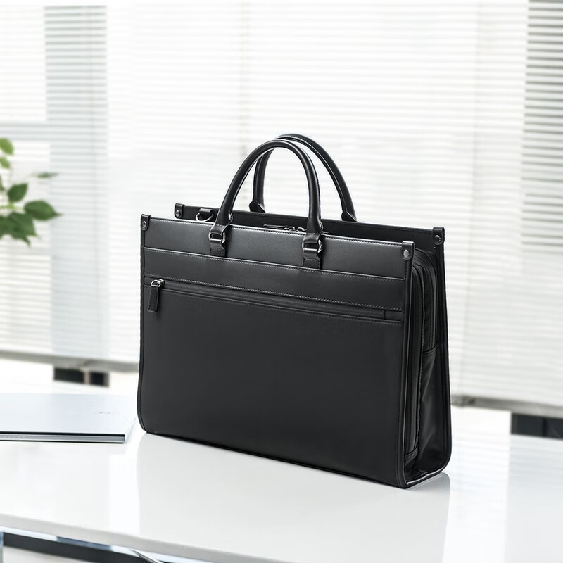 SANWA 手提电脑包 防泼水大容量笔记本包 单肩斜跨包男 商务公文包通勤 双仓大容量 15.6英寸