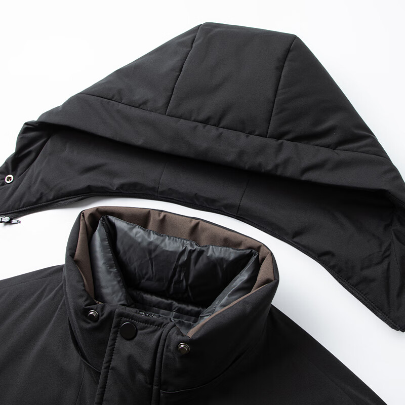 罗蒙（ROMON）【一衣多穿】中长款羽绒服男冬季新款可拆羽绒内胆加厚保暖外套男 7Y014988黑色【升级款】 XL (180) （建议135-150斤）