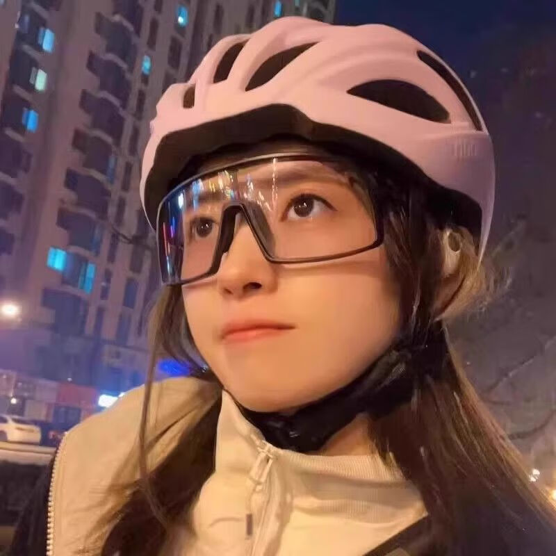 四朵云騎行眼鏡自行車男女戶外日夜兩用防風(fēng)登山護(hù)目鏡墨鏡百搭帥 黑框透明片 偏光+鏡盒鏡布