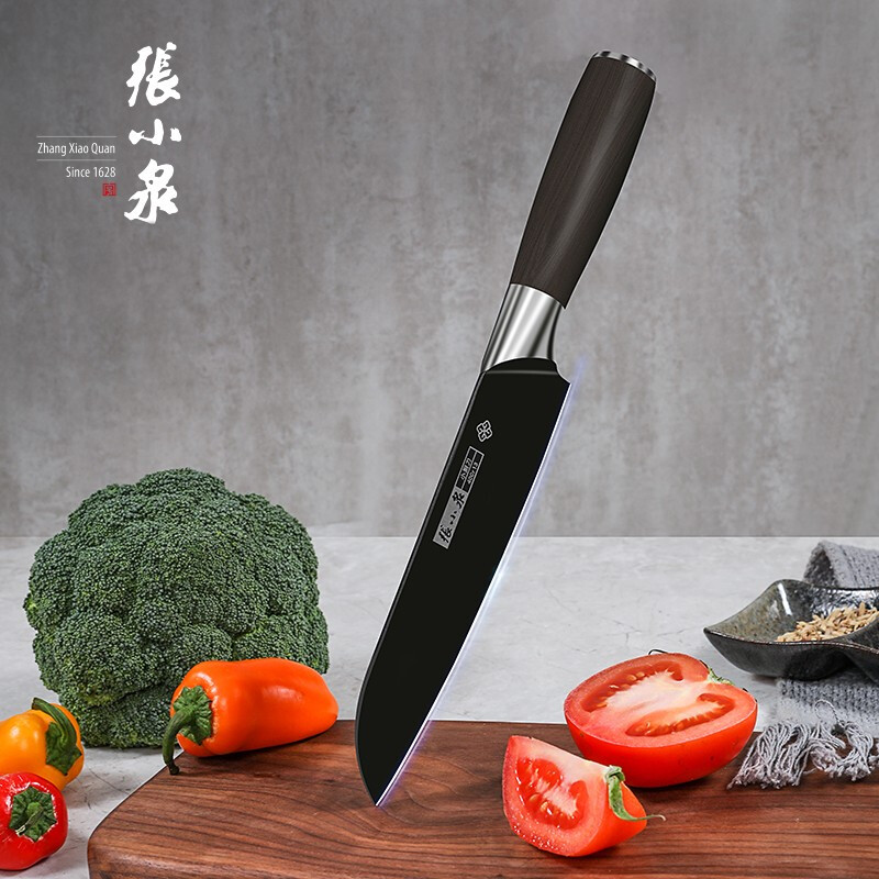 张小泉菜刀家用厨房刀具不锈钢切菜刀切水果斩骨小厨刀切片刀切肉斩骨头 横野水果刀+小厨刀(送3件赠品)