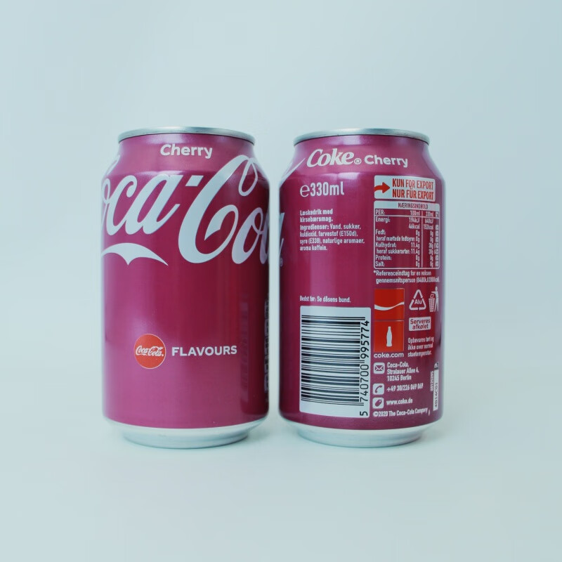 德国进口樱桃可乐330ml/罐可口可乐碳酸饮料罐装可乐进口可乐 [德国产