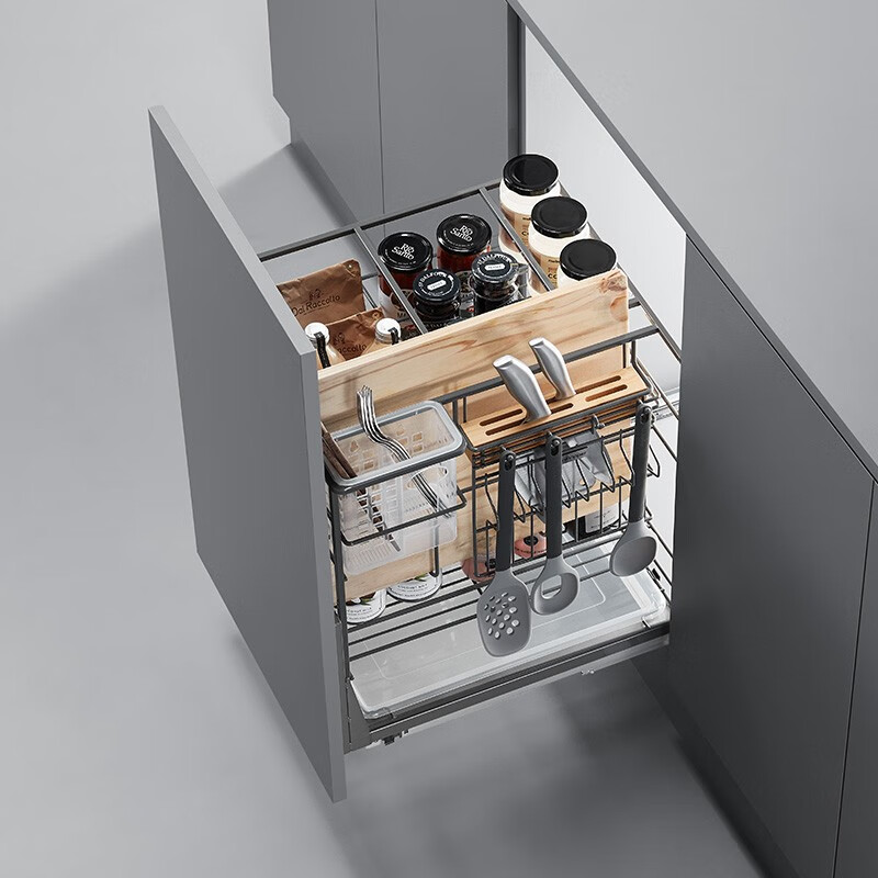 库博(unihopper) 库博橱柜抽屉式调味拉篮阻尼缓冲篮纳米干镀经济款
