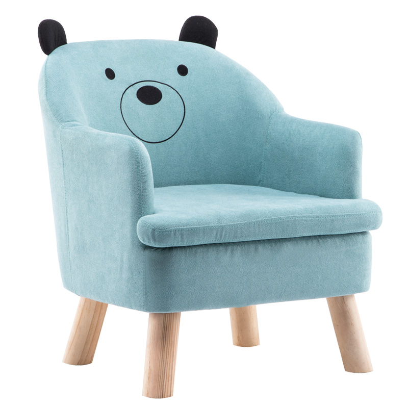 杰尼特 儿童沙发可爱女孩公主宝宝沙发男孩阅读懒人沙发座椅动物卡通沙发 蓝/小熊