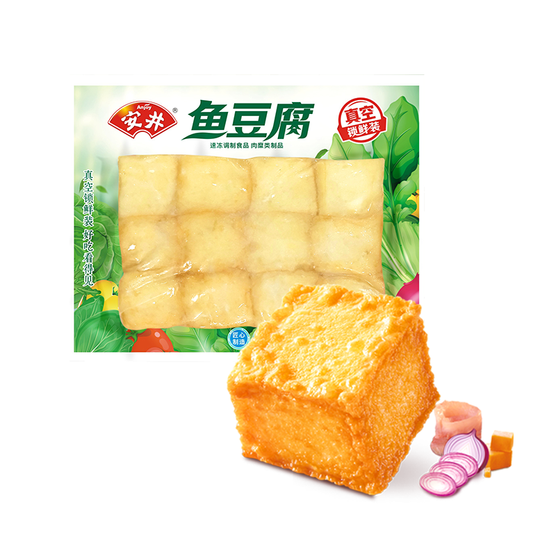 Anjoy 安井 锁鲜装鱼豆腐 240g 1包 鱼糜含量≥65% 火锅麻辣烫关东煮食材