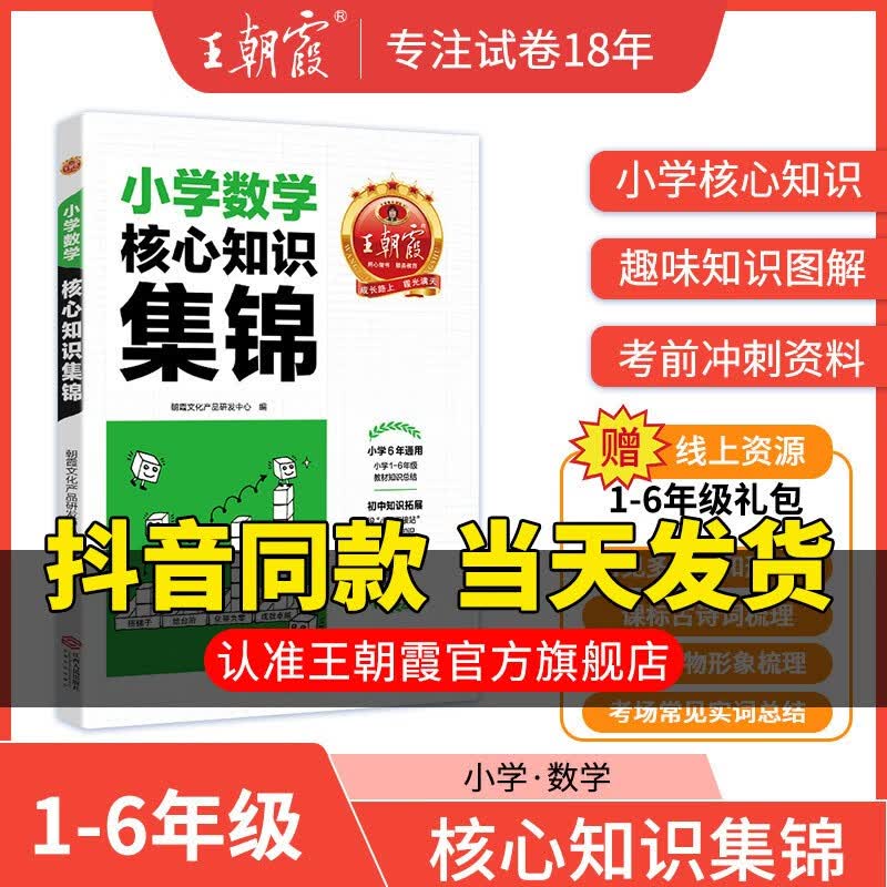 2023王朝霞小学核心知识集锦语文数学英语基础知识大盘点一二三四五六年级小学知识大全考试总复习小升初衔接工具书 数学