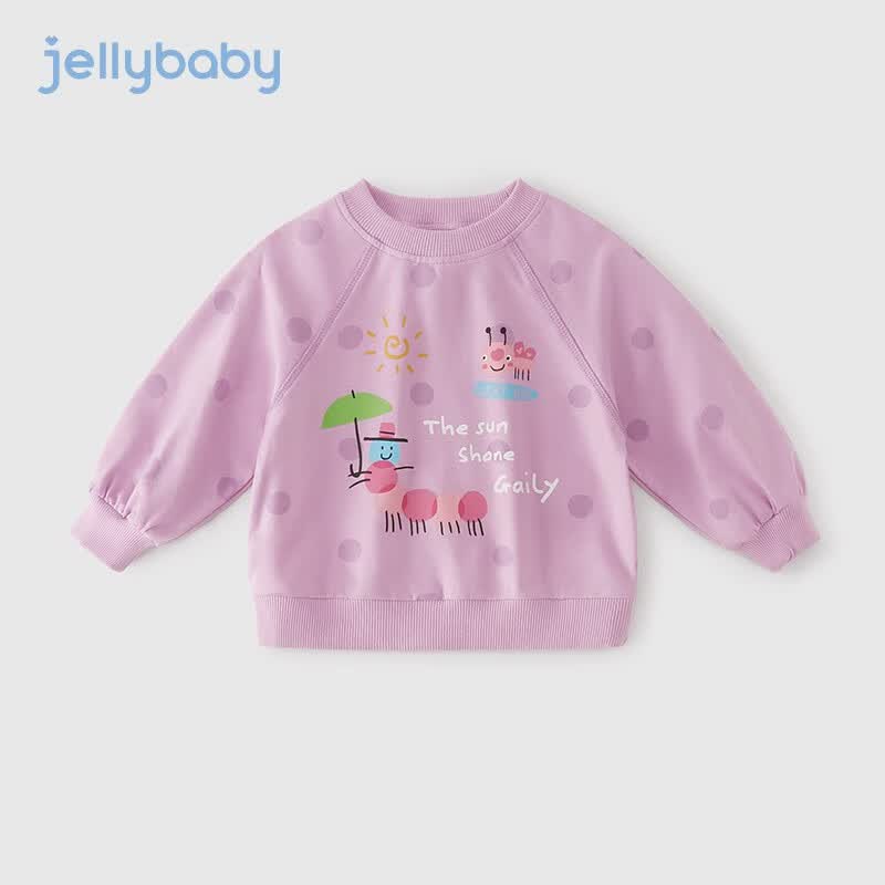 JELLYBABY儿童卫衣春秋款小童长袖秋季女孩衣服宝宝童装女童上衣 紫色 120高性价比高么？