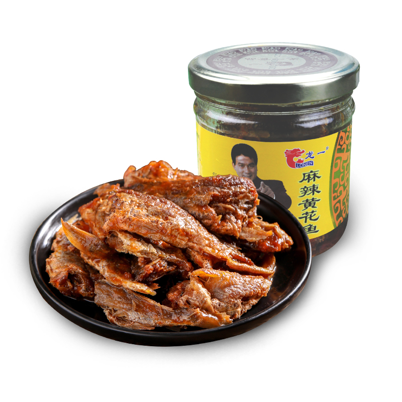 龙一 麻辣黄花鱼207g罐头 户外方便食品 零食调味方便速食